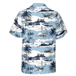 Blue Pastel Aircraft Hawaiian Shirt 3