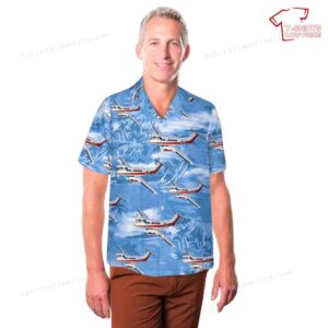 US Army Corps of Engineers Beechcraft 200 airplane Hawaiian Shirt 3