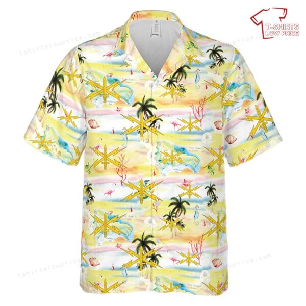 US Army Cyber Corps Branch Insignia Hawaiian Shirt US Army Cyber Corps Branch Insignia Hawaiian Shirt
