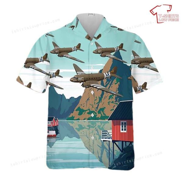 US Army Douglas C-47 Skytrain Hawaiian Shirt US Army Douglas C-47 Skytrain Hawaiian Shirt