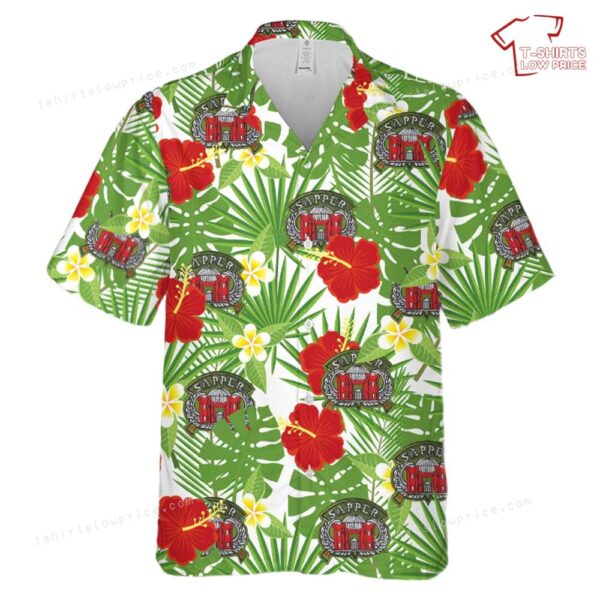 US Army Engineer Combat Sapper Airborne Wings Badge Patch Hawaiian Shirt US Army Engineer Combat Sapper Airborne Wings Badge Patch Hawaiian Shirt