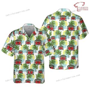 US Army Engineer Combat Sapper Airborne Wings Badge Pocket Hawaiian Shirt