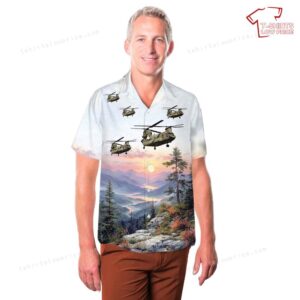 US Army Europes 12th Combat Aviation Brigade CH 47 Chinook Hawaiian Shirt 3