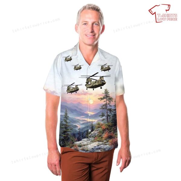 US Army Europe’s 12th Combat Aviation Brigade CH-47 Chinook Hawaiian Shirt US Army Europe’s 12th Combat Aviation Brigade CH-47 Chinook Hawaiian Shirt