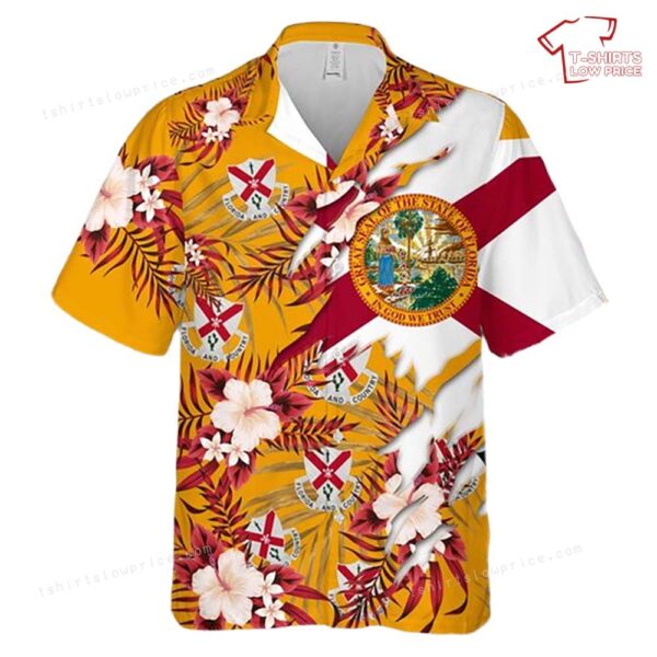 US Army Florida Army National Guard, 124th Infantry Regiment Hawaiian Shirt US Army Florida Army National Guard, 124th Infantry Regiment Hawaiian Shirt