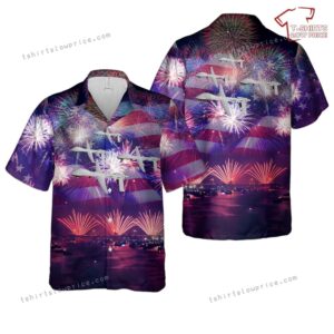 US Army General Atomics MQ-1C Gray Eagle, 4th Of July Hawaiian Shirt