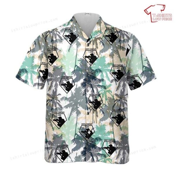 US Army HHC, 1-38 Infantry, 1st Stryker Brigade Combat Team, 4th Infantry Division Hawaiian Shirt US Army HHC, 1-38 Infantry, 1st Stryker Brigade Combat Team, 4th Infantry Division Hawaiian Shirt