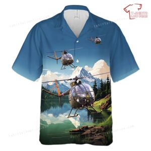 US Army Hughes OH-6 Cayuse Loach Hawaiian Shirt