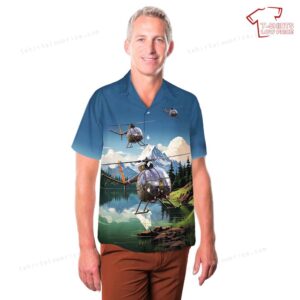 US Army Hughes OH 6 Cayuse Loach Hawaiian Shirt 3