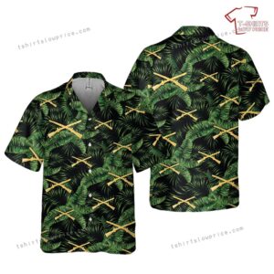 US Army Infantry Branch Queen of Battle Pocket Hawaiian Shirt