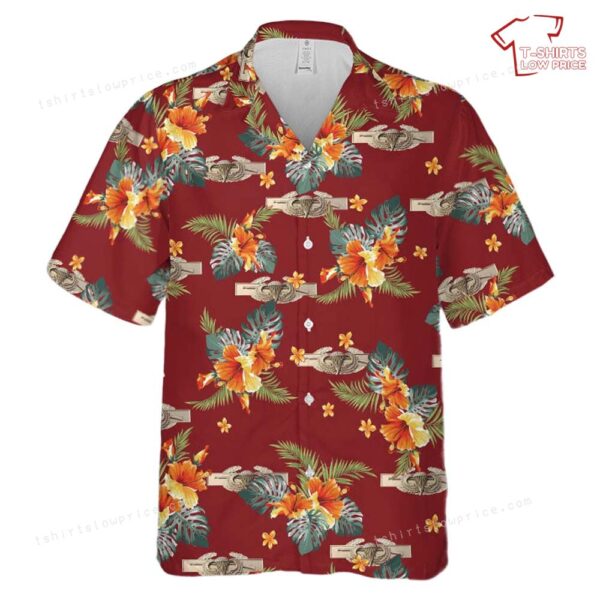 US Army Jump Wing Combat Infantry Airborne Badge Army CIB Hawaiian Shirt US Army Jump Wing Combat Infantry Airborne Badge Army CIB Hawaiian Shirt