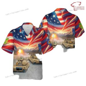 US Army M1 Abrams California Army National Guard 185th Armor Battalion, 4th Of July Hawaiian Shirt