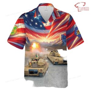 US Army M1 Abrams California Army National Guard 185th Armor Battalion, 4th Of July Hawaiian Shirt