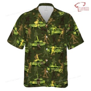 US Army M1 Abrams Tank Seamless Hawaiian Shirt