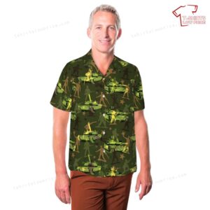 US Army M1 Abrams Tank Seamless Hawaiian Shirt 3