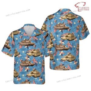 US Army M1 Abrams Tank, 4th Of July Hawaiian Shirt