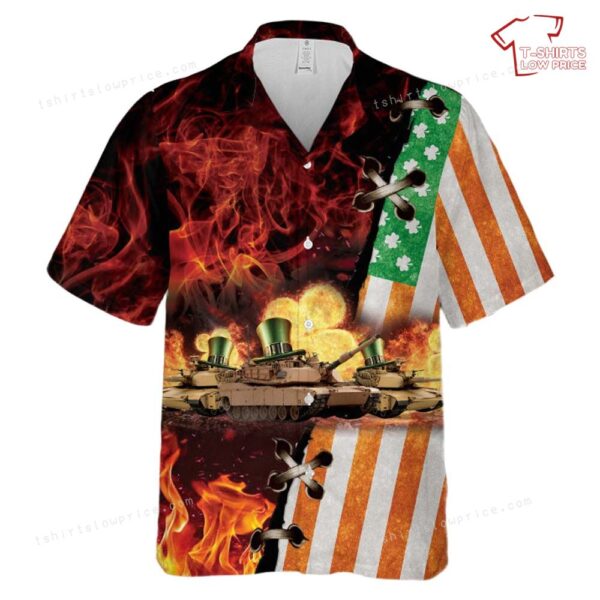 US Army M1 Abrams Tank, St Patrick’s Day Hawaiian Shirt US Army M1 Abrams Tank, St Patrick’s Day Hawaiian Shirt