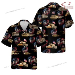 US Army M1A1 Abrams Tank 4th of July Hawaiian Shirt