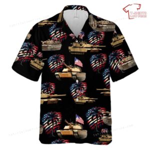 US Army M1A1 Abrams Tank 4th of July Hawaiian Shirt