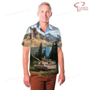 US Army M1A1 Abrams tank Of 1st Battalion 67th Armored Regiment 3rd Brigade Combat Team 1st Armored Division Hawaiian Shirt 3