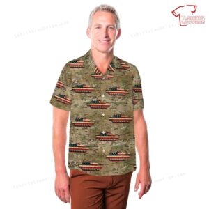 US Army M1A1 Abrams 4th Of July Hawaiian Shirt 3