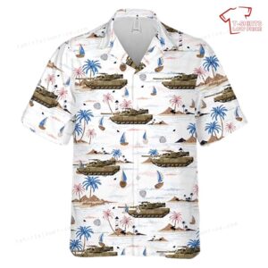 US Army M1A1 HA Abrams 12th platoon, A Company, 1-64 armoured regiment, 2nd brigade, 3rd Infantry Division Rock of the Marne Hawaiian Shirt