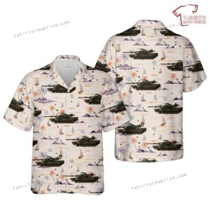 US Army M1A1 HA of the 4th Tang gun 3th platoon, A Company, 1-33 armor, in the 2000s Hawaiian Shirt