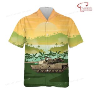 US Army M1A1 ODS of the 5th Armoured Division Hawaiian Shirt