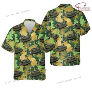 US Army M1A1 Residence Mainland 1988 Die Cast Military Land Vehicles Hawaiian Shirt