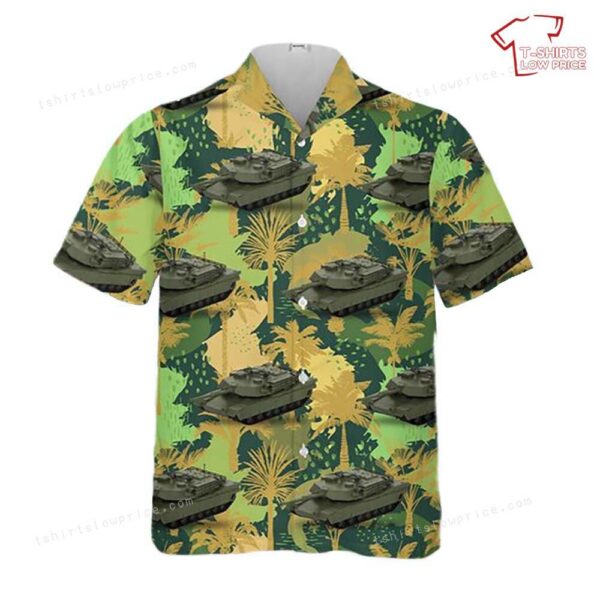 US Army M1A1 Residence Mainland 1988 Die Cast Military Land Vehicles Hawaiian Shirt