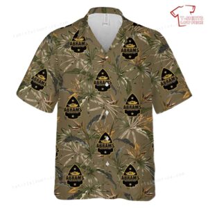 US Army M1A2 Abrams Main Battle Tank Patch Hawaiian Shirt