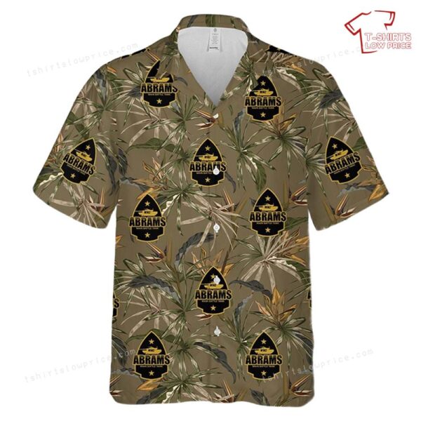 US Army M1A2 Abrams Main Battle Tank Patch Hawaiian Shirt US Army M1A2 Abrams Main Battle Tank Patch Hawaiian Shirt