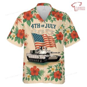 US Army M1A2 SEPV3 Abrams , 4th Of July Hawaiian Shirt