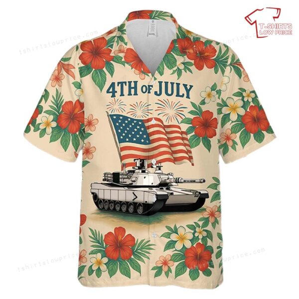 US Army M1A2 SEPV3 Abrams , 4th Of July Hawaiian Shirt US Army M1A2 SEPV3 Abrams , 4th Of July Hawaiian Shirt