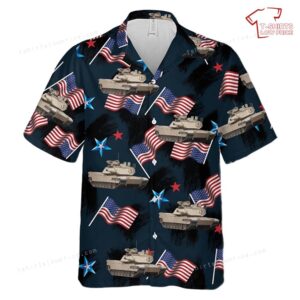 US Army M1A2 SEPV3 Abrams, 4th Of July Hawaiian Shirt
