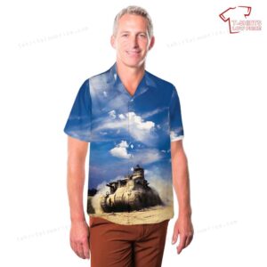 US Army M3 Lee In WW2 Hawaiian Shirt 3