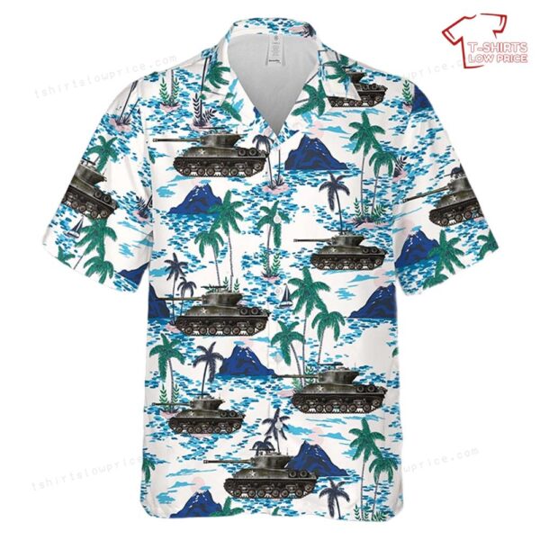 US Army M4A3(76)W HVSS of the 41st Tank Battalion, 11th Armored Division Hawaiian Shirt US Army M4A3(76)W HVSS of the 41st Tank Battalion, 11th Armored Division Hawaiian Shirt
