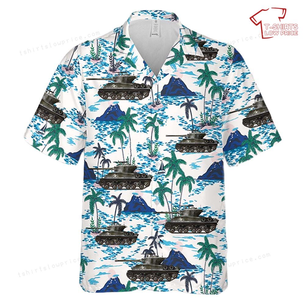 US Army M4A376W HVSS of the 41st Tank Battalion 11th Armored Division Hawaiian Shirt 2 US Army M4A376W HVSS of the 41st Tank Battalion 11th Armored Division Hawaiian Shirt 2