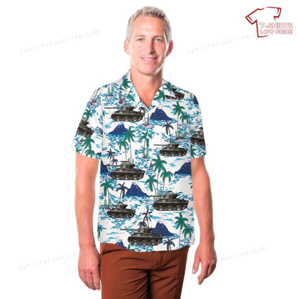 US Army M4A3(76)W HVSS of the 41st Tank Battalion, 11th Armored Division Hawaiian Shirt US Army M4A3(76)W HVSS of the 41st Tank Battalion, 11th Armored Division Hawaiian Shirt