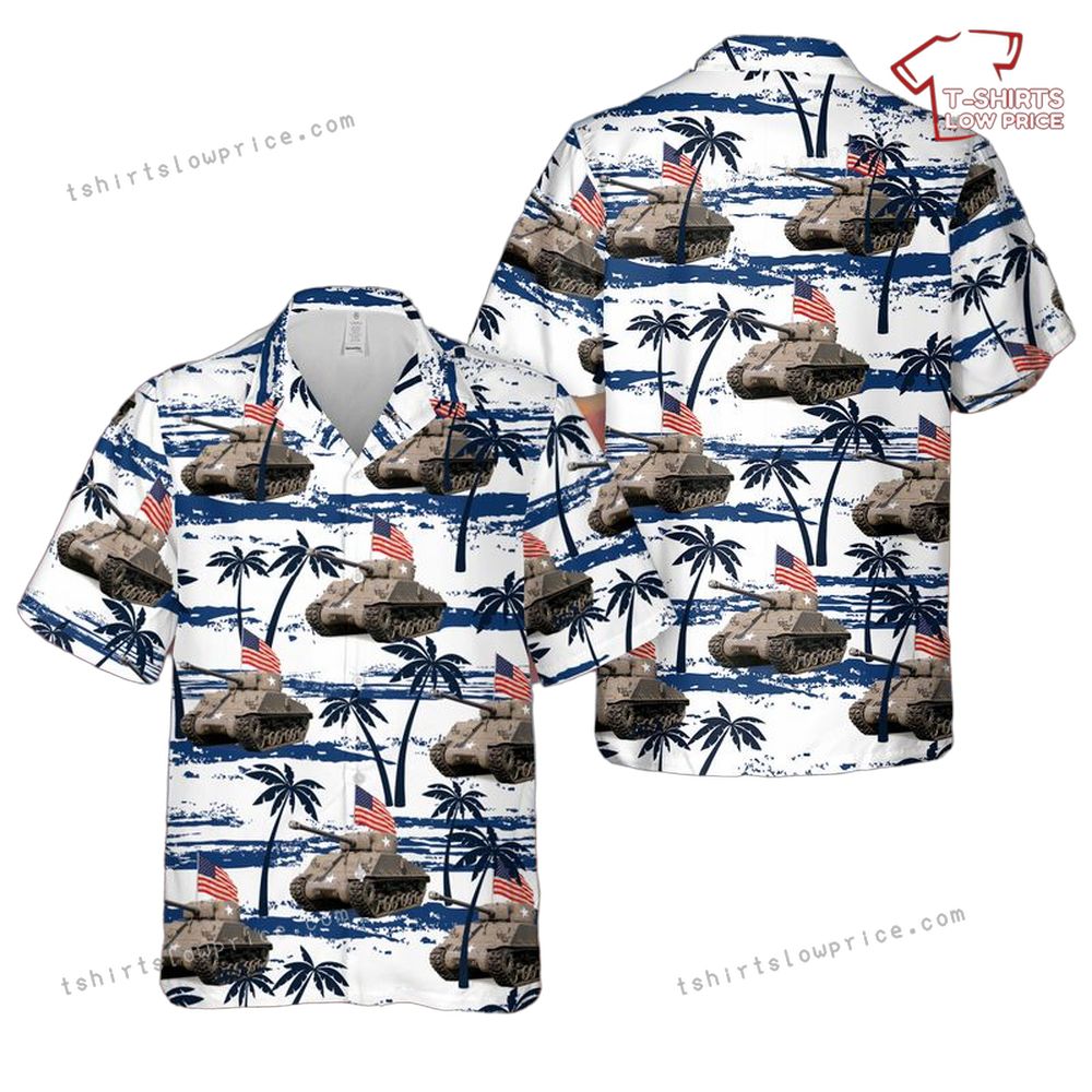 US Army M4A3(76)W HVSS, 4th Of July Hawaiian Shirt US Army M4A376W HVSS 4th Of July Hawaiian Shirt 1