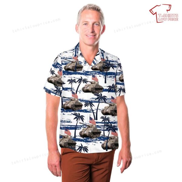 US Army M4A3(76)W HVSS, 4th Of July Hawaiian Shirt