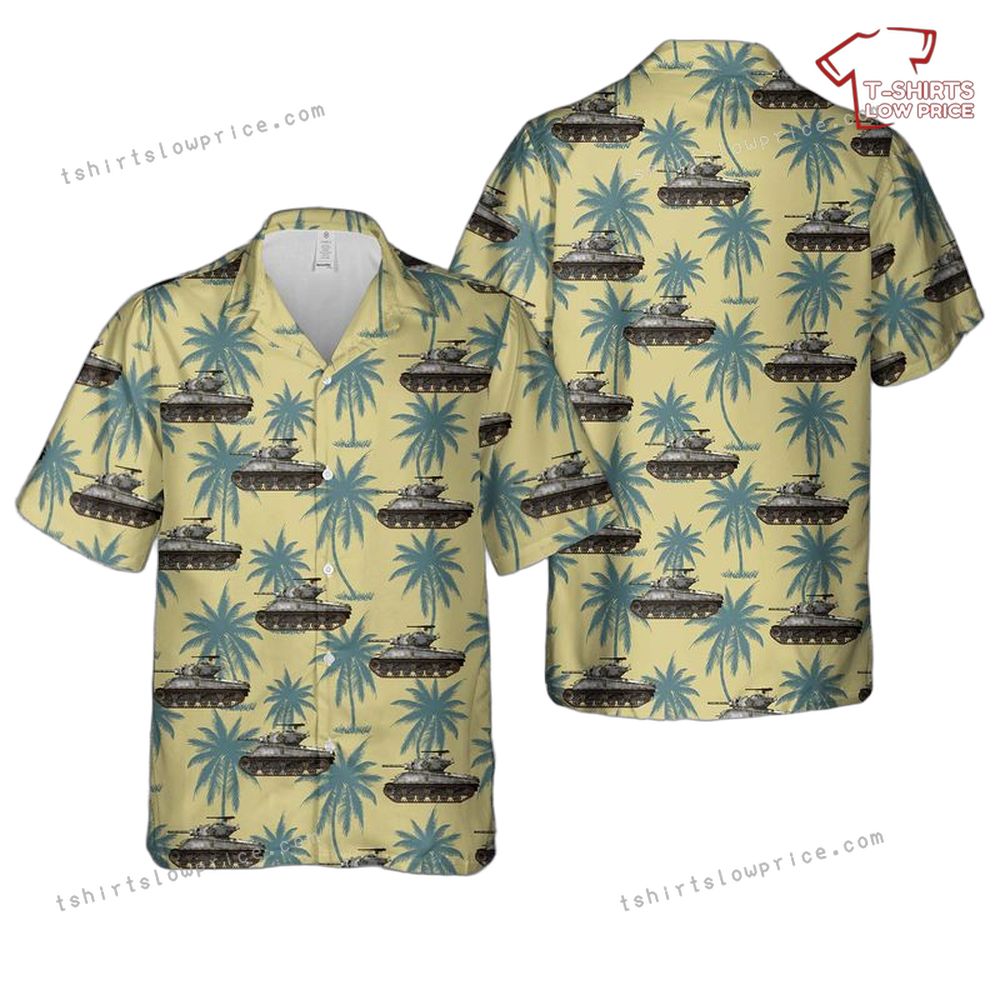 US Army M4A3E2 Jumbo from the 33rd Battalion, 3rd US Armored Division Hawaiian Shirt US Army M4A3E2 Jumbo from the 33rd Battalion 3rd US Armored Division Hawaiian Shirt 1