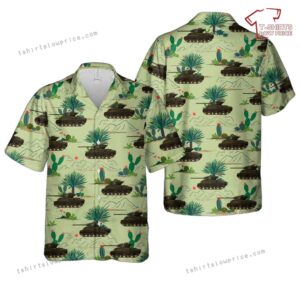 US Army M4A3E2(76) Jumbo from the 37th Tank Battalion, 4th Armored Division Hawaiian Shirt