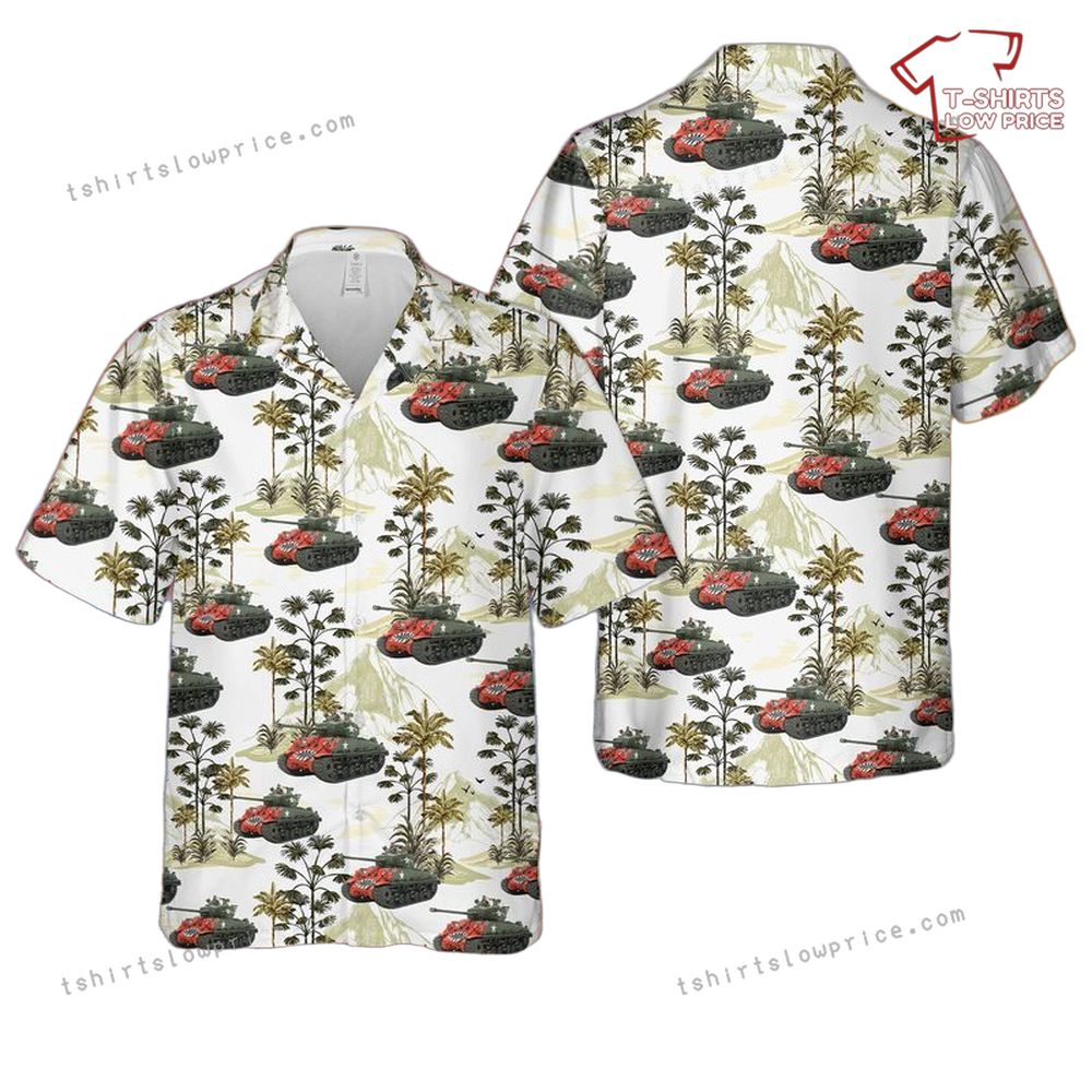 US Army M4A3E8 Easy Eight Sherman Hawaiian Shirt US Army M4A3E8 Easy Eight Sherman Hawaiian Shirt 1