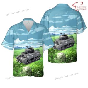 US Army M5A1 Light Tank WWII Hawaiian Shirt