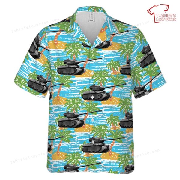US Army M6A2E1 showing the long 105 mm gun and massive turret Hawaiian Shirt US Army M6A2E1 showing the long 105 mm gun and massive turret Hawaiian Shirt