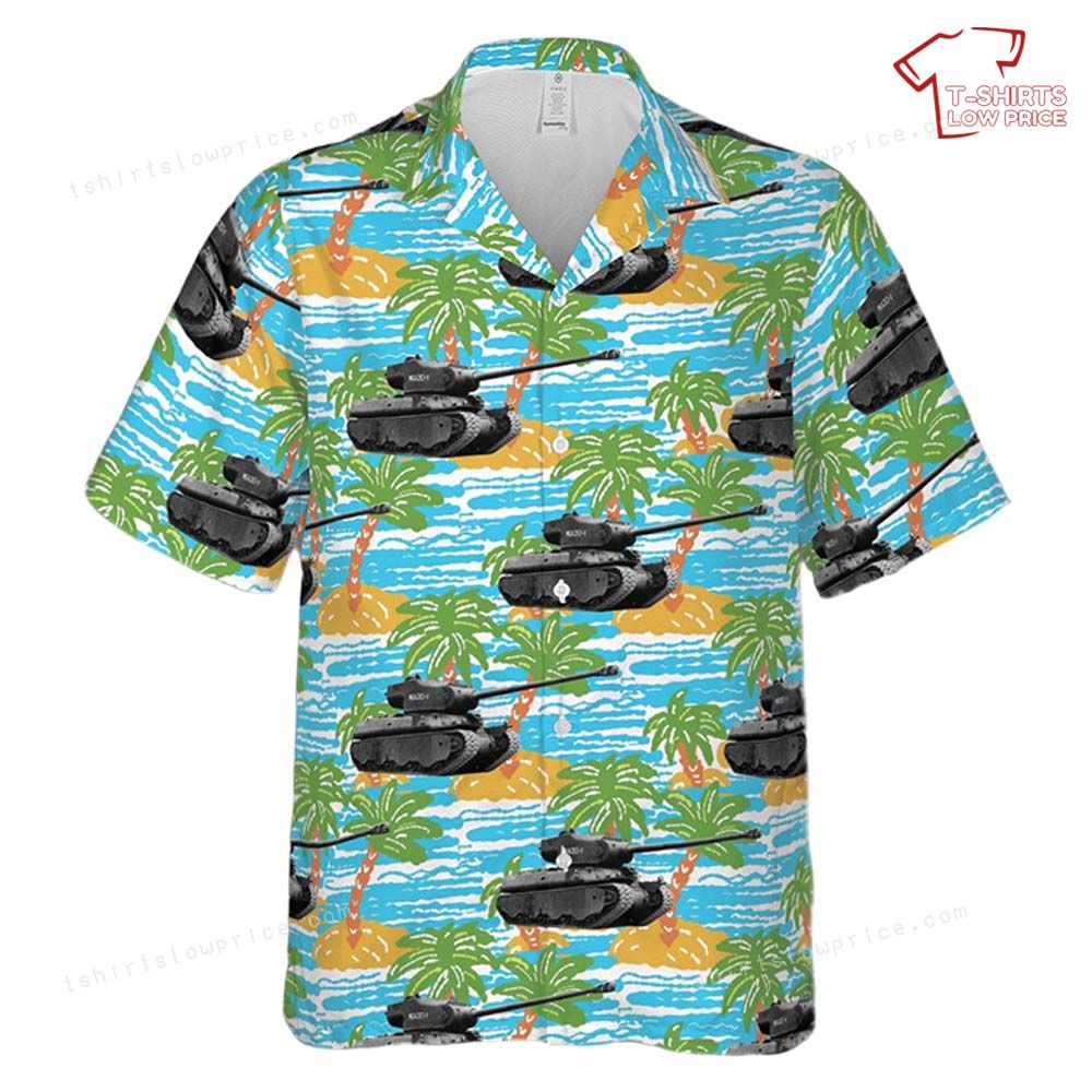 US Army M6A2E1 showing the long 105 mm gun and massive turret Hawaiian Shirt 2 US Army M6A2E1 showing the long 105 mm gun and massive turret Hawaiian Shirt 2
