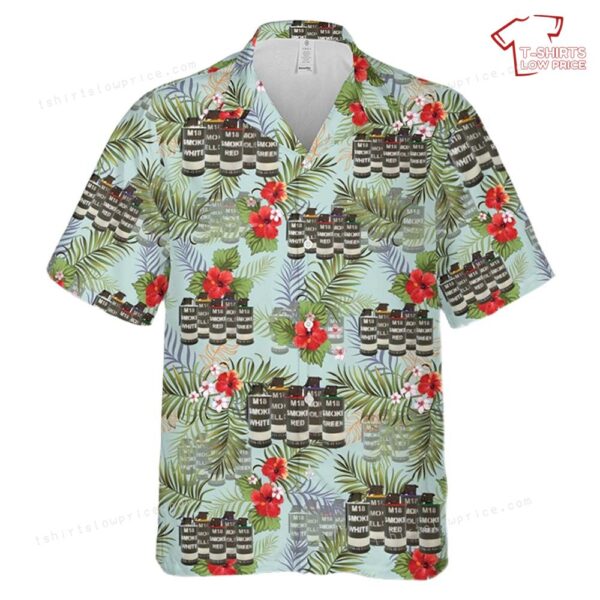 US Army M18 Colored Smoke Grenade Hawaiian Shirt US Army M18 Colored Smoke Grenade Hawaiian Shirt