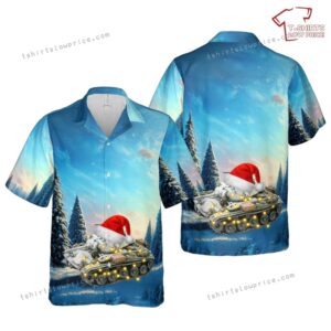 US Army M24 Chaffee Tank Winter Camo Hawaiian Shirt