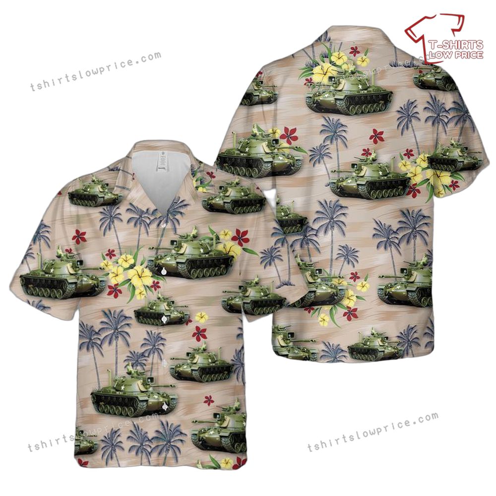 US Army M48A3 Patton Hawaiian Shirt US Army M48A3 Patton Hawaiian Shirt 1